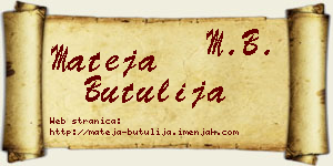 Mateja Butulija vizit kartica